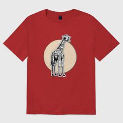 Женская футболка оверсайз Круг жираф