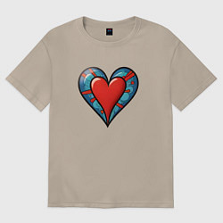 Женская футболка оверсайз Сердечко любовь