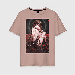 Женская футболка оверсайз Геншин Ху Тао