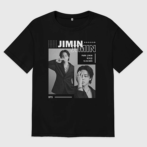 Женская футболка оверсайз Park Jimin bts / Черный – фото 1