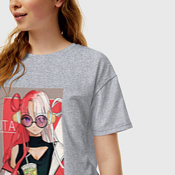 Футболка оверсайз женская Ван-Пис Ута, цвет: меланж — фото 2