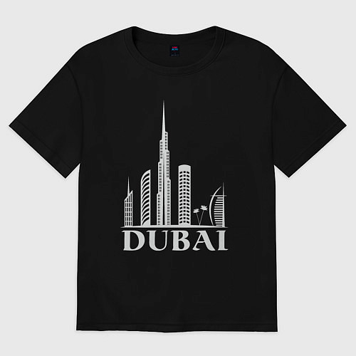 Женская футболка оверсайз City - Dubai / Черный – фото 1