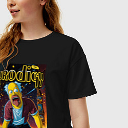 Футболка оверсайз женская Prodigy by Homer Simpson, цвет: черный — фото 2