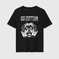 Женская футболка оверсайз Led Zeppelin rock dog