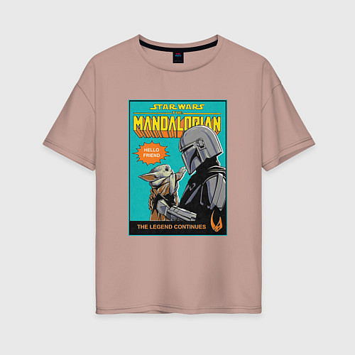 Женская футболка оверсайз Mandalorian - Din Djarin / Пыльно-розовый – фото 1