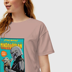 Футболка оверсайз женская Mandalorian - Din Djarin, цвет: пыльно-розовый — фото 2