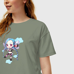 Футболка оверсайз женская Chibi Jinx, цвет: авокадо — фото 2