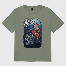 Футболка оверсайз женская Santa Biker, цвет: авокадо