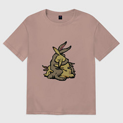 Футболка оверсайз женская Объятия семьи, цвет: пыльно-розовый