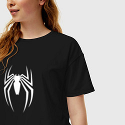 Футболка оверсайз женская Spider man logo, цвет: черный — фото 2
