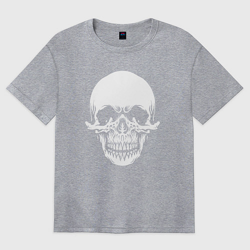 Женская футболка оверсайз Scary skull / Меланж – фото 1