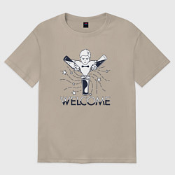 Футболка оверсайз женская Добро пожаловать в бар, цвет: миндальный