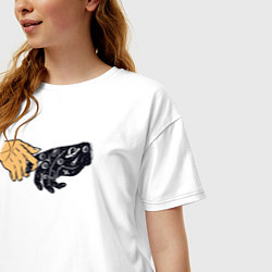 Футболка оверсайз женская Прикосновение космоса, цвет: белый — фото 2