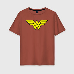 Футболка оверсайз женская Wonder woman logo, цвет: кирпичный