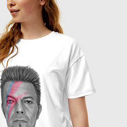 Футболка оверсайз женская David Bowie rock singer, цвет: белый — фото 2