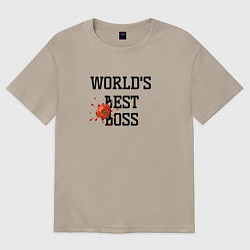 Футболка оверсайз женская Worlds best boss, цвет: миндальный