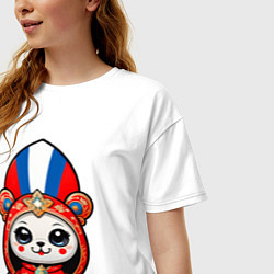 Футболка оверсайз женская Сувенир из России, цвет: белый — фото 2