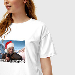 Футболка оверсайз женская The Witcher - Merry Christmas, цвет: белый — фото 2