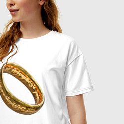 Футболка оверсайз женская Кольцо из Властелин колец, цвет: белый — фото 2