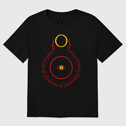 Футболка оверсайз женская Знак Саурона из Властелин колец, цвет: черный