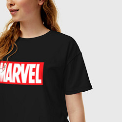 Футболка оверсайз женская Marvel logo, цвет: черный — фото 2