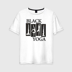 Футболка оверсайз женская Yoga black, цвет: белый