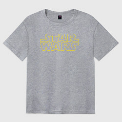 Футболка оверсайз женская Звездные войны логотип, цвет: меланж