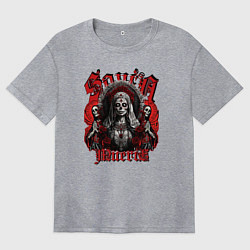 Футболка оверсайз женская Санта Муэрто с скелетами, цвет: меланж