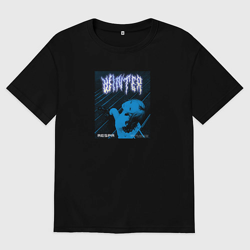 Женская футболка оверсайз Winter айдол / Черный – фото 1