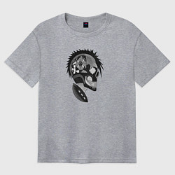 Футболка оверсайз женская Punks skulls, цвет: меланж