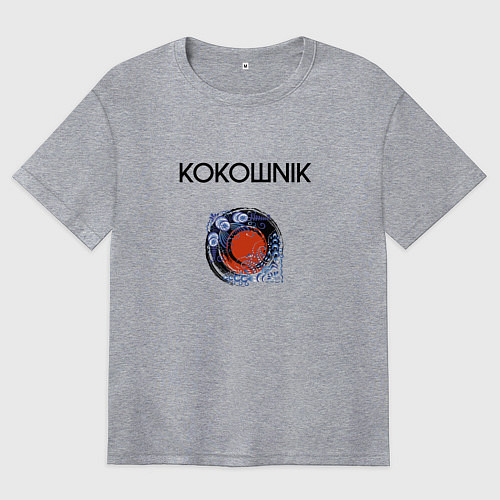 Женская футболка оверсайз Кокошник / Меланж – фото 1