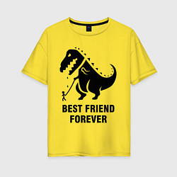 Футболка оверсайз женская Godzilla best friend, цвет: желтый