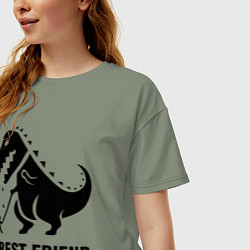 Футболка оверсайз женская Godzilla best friend, цвет: авокадо — фото 2