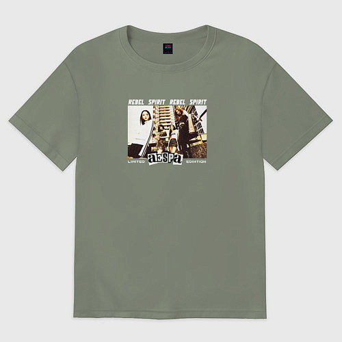 Женская футболка оверсайз Aespa girl group / Авокадо – фото 1