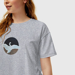 Футболка оверсайз женская Лебедь расправил крылья, цвет: меланж — фото 2