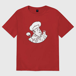 Футболка оверсайз женская Cool chef, цвет: красный