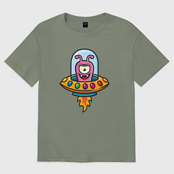 Футболка оверсайз женская Забавный инопланетянин, цвет: авокадо