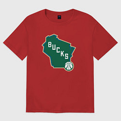 Футболка оверсайз женская Bucks team, цвет: красный
