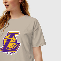 Футболка оверсайз женская Lakers team, цвет: миндальный — фото 2