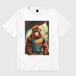 Женская футболка оверсайз Орангутанг хуманизация