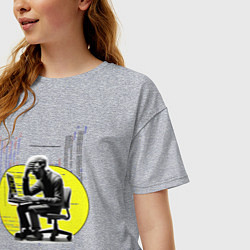 Футболка оверсайз женская 1С, 2С, 3С, цвет: меланж — фото 2