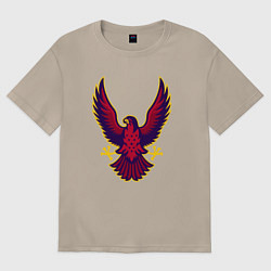 Футболка оверсайз женская Гордый орёл, цвет: миндальный