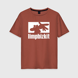 Футболка оверсайз женская Limp Bizkit - logo, цвет: кирпичный