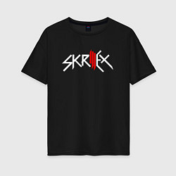 Футболка оверсайз женская Skrillex - logo, цвет: черный