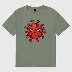 Футболка оверсайз женская Хмурый вирус, цвет: авокадо