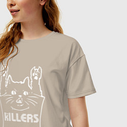 Футболка оверсайз женская The Killers - cat rock, цвет: миндальный — фото 2
