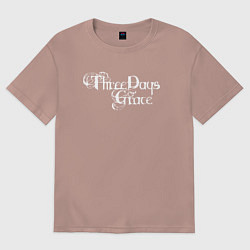 Футболка оверсайз женская Three Days Grace - logo, цвет: пыльно-розовый