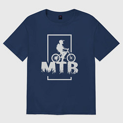 Футболка оверсайз женская Горный байк, цвет: тёмно-синий