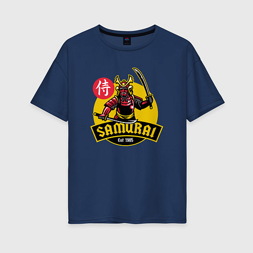 Женская футболка оверсайз Samurai 1985 / Тёмно-синий – фото 1