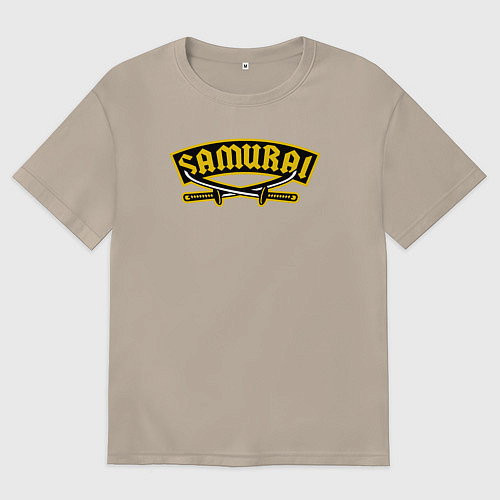 Женская футболка оверсайз Мечи самурая / Миндальный – фото 1